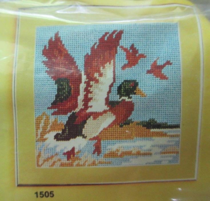 NEW! Vintage Needlepoint Kit - Moving Mallards, Artcraft Concepts #1505 Ducks