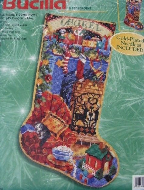 Bucilla Holiday Needlepoint Stocking 18 Kit 60779 All Hearts Come Home SEALED