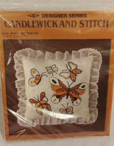 Vtg Candlewick and Stitch Designer Series Needlepoint DS 14 SPRING BUTTERFLIES