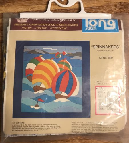 Crown Elegance Spinnakers  Needlepoint Kit Longstitch Sailboats 16” x 18”  New