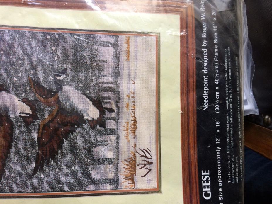 Monarch Horizons Canada Geese needlepoint design factory sealed