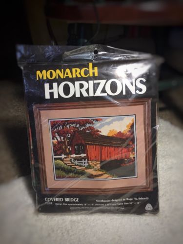 Monarch Horizons COVERED BRIDGE Needlepoint Kit 16