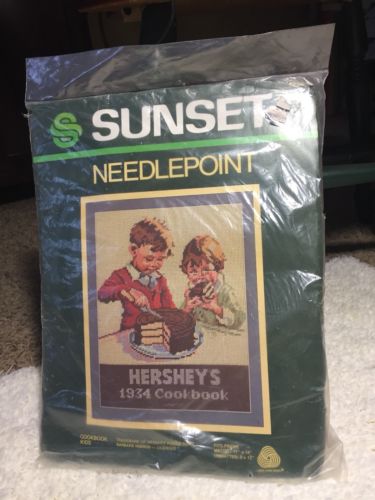 Sunset Needlepoint Kit HERSHEY'S COOKBOOK Pure Wool