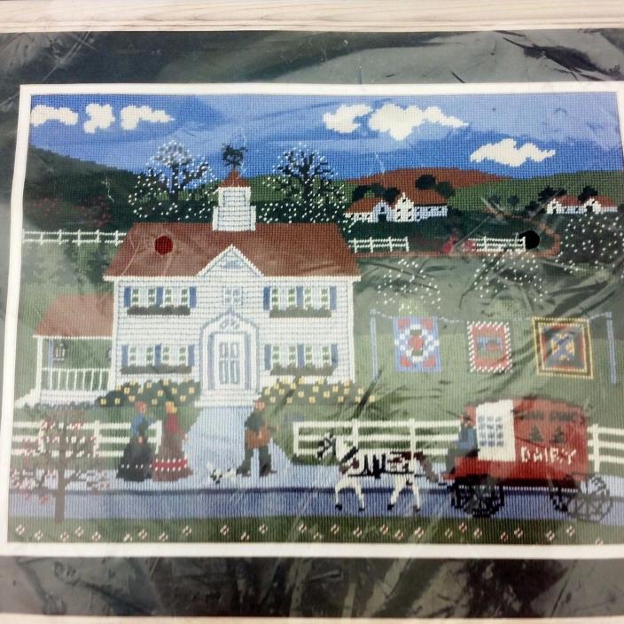 Bucilla Needlepoint Kit Airing the Quilts Jane Wooster Scott 4611 Unused Sealed