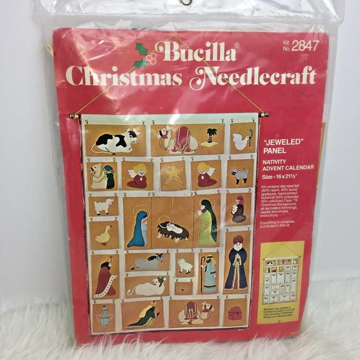 Bucilla Christmas Needlecraft 2847 Jeweled Panel Nativity Advent Calendar New
