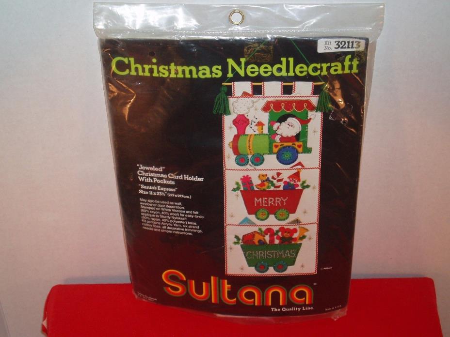 SULTANA CHRISTMAS NEEDLECRAFT 32113 SANTA'S EXPRESS CARD HOLDER Sealed NOS NIP