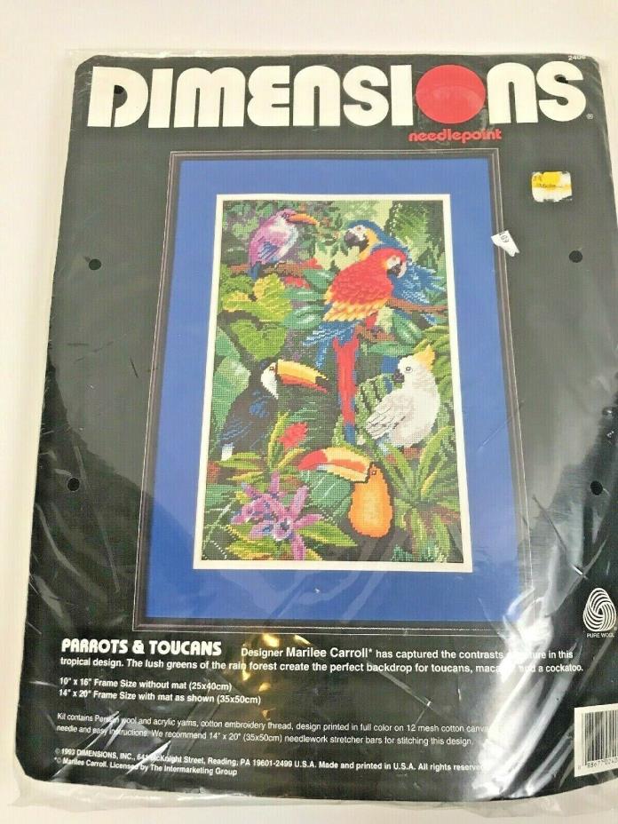 Dimensions Needlepoint Kit Parrots & Toucans Tropical Birds