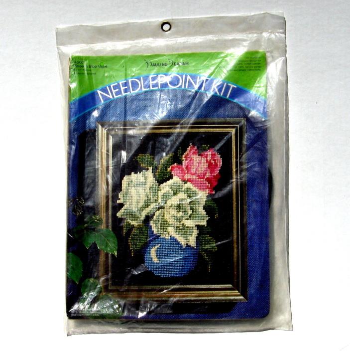 Rose in Blue Vase Needlepoint Kit 8