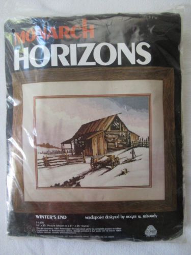 New Monarch Horizons Winter's End T-1306 Needlepoint Kit Reinardy Vintage USA