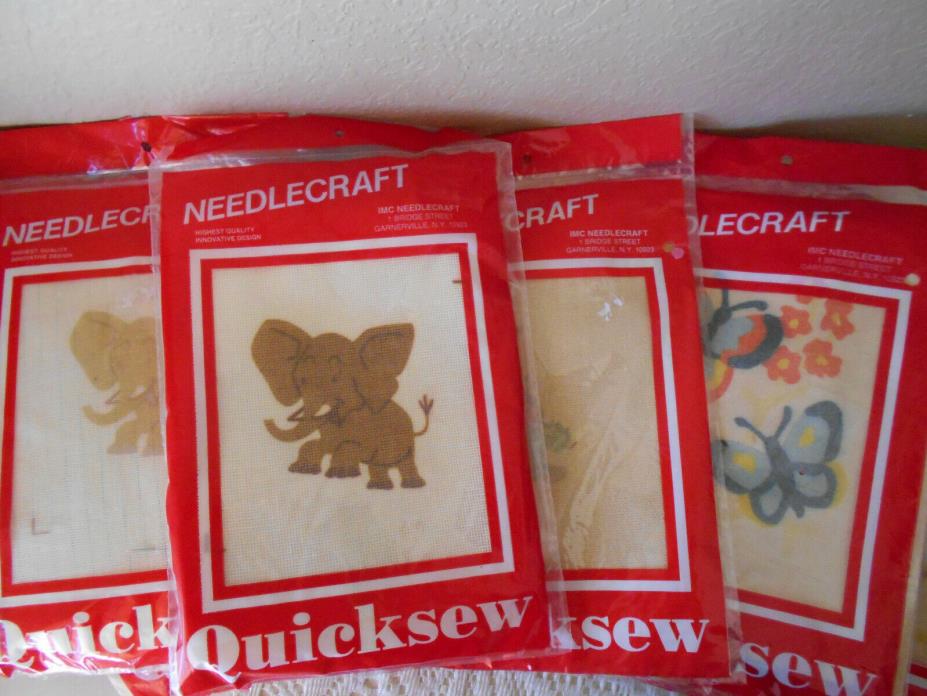 7 needlecraft quicksew kits butterflies elephant bunny unused sewing craft