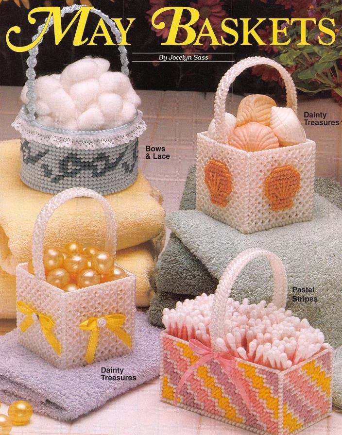 May Baskets * Plastic Canvas Pattern * Bows Lace Stripes Shell