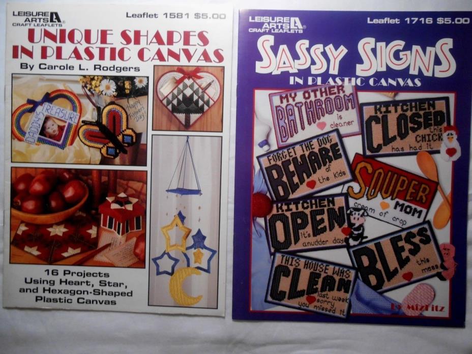 Sassy Signs & Unique Shapes in Plastic Canvas Leaflets #1716/1581