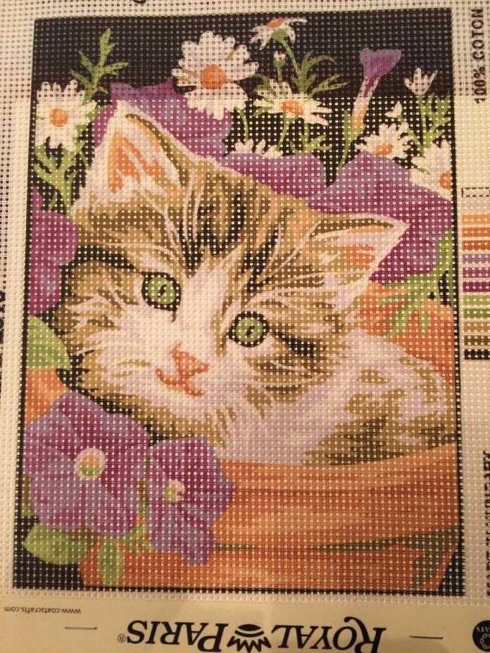 needlepoint canvas  royal paris    Little Friend Kitty