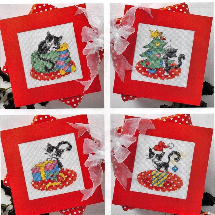 Curious Cats  * Counted Cross Stitch Pattern Chart * Christmas Cards Tree Gift
