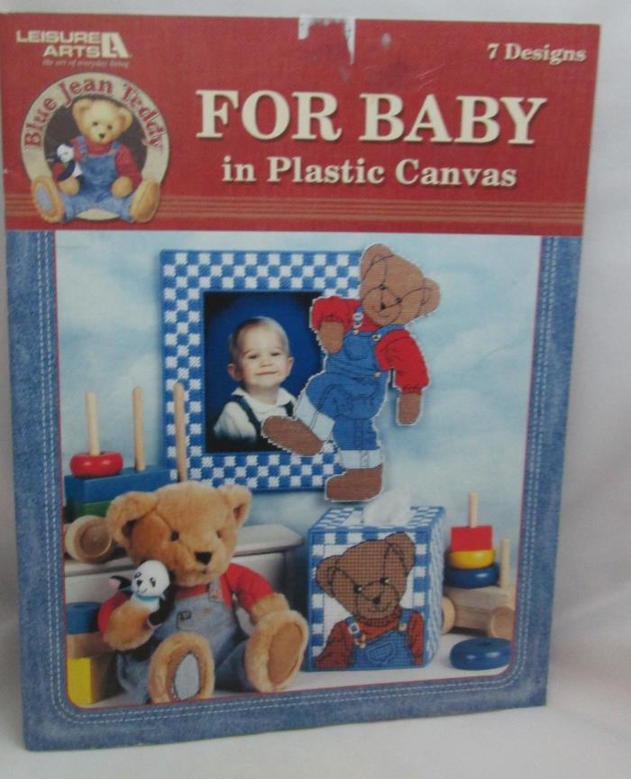 Leisure Arts Blue Jean Teddy For Baby In Plastic Canvas Patterns
