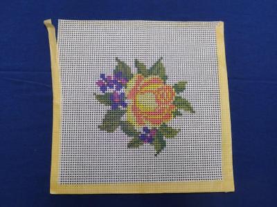 NEEDLEPOINT CANVAS -Petit-Point canvas - A Single Yellow Rose