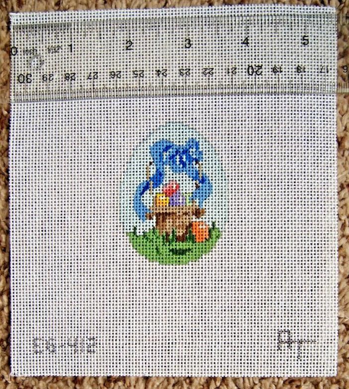 EASTER BASKET EGG Hand Painted Needlepoint Canvas Ornament EG-412 by AT