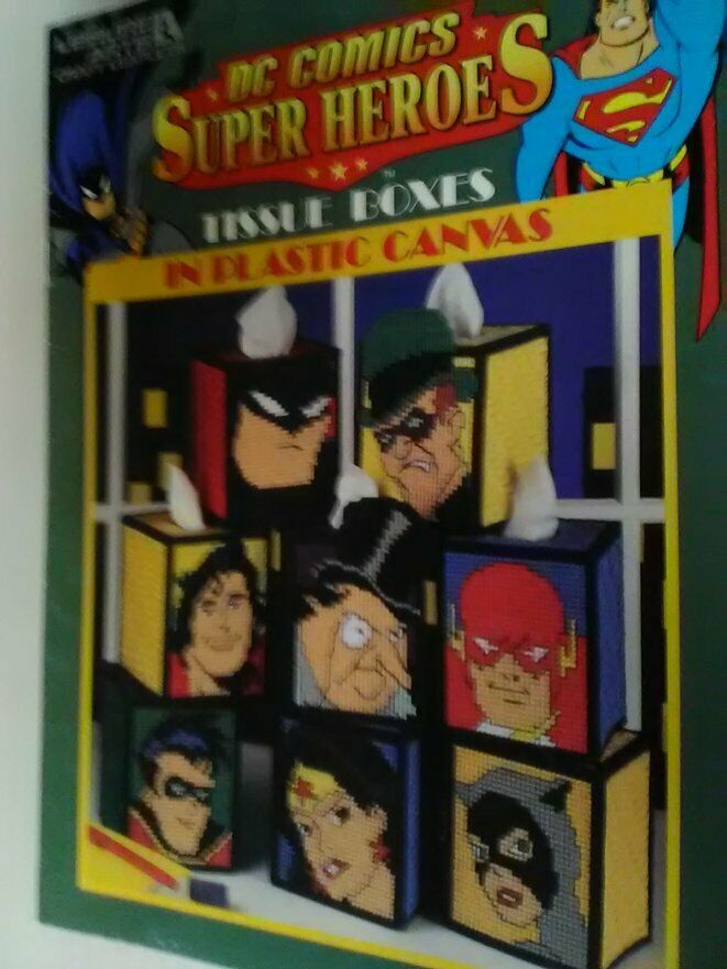 DC Comics Super Heros Tissue Boxes in Plastic Canvas #1779 Leisure Arts Batman
