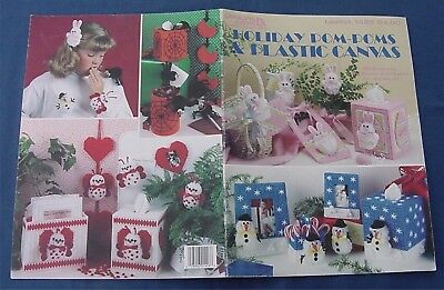 Leisure Arts Plastic Canvas Patterns Holiday Pom-Poms Easter Bunny Valentine Day