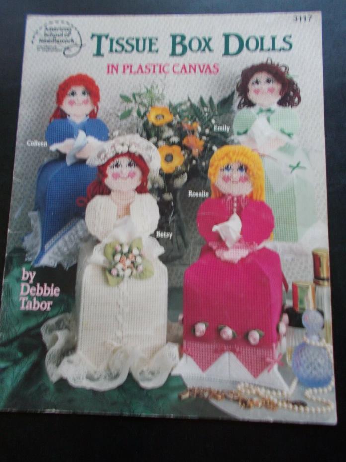 Tissue Box Dolls In Plastic Canvas Leaflet - American School of Needlework