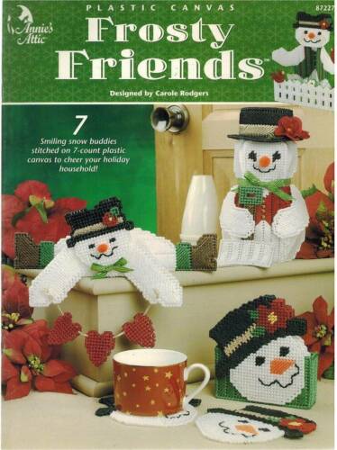 Frosty Friends Plastic Canvas PATTERN Smiling Snowman Winter Holiday Christmas