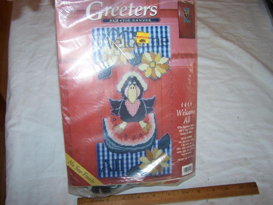 GREETERS Plastic Canvas Kit WELCOME ALL Watermellon The Sugarplum Express