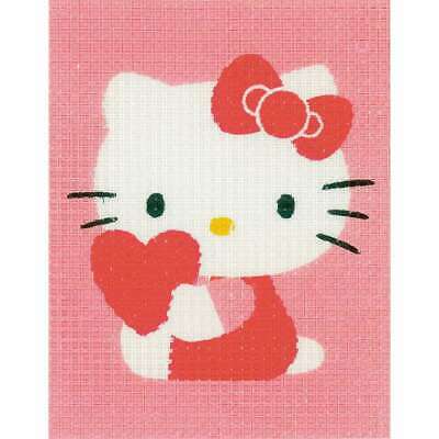 Hello Kitty With Heart Plastic Canvas Kit 5