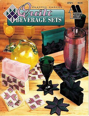Quilt Beverage Sets by Carole Rodgers (1993, Plastic Canvas Booklet)