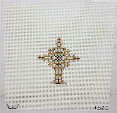 Designing Women Ornate Gold Cross #1623 Handpainted Needlepoint Canvas