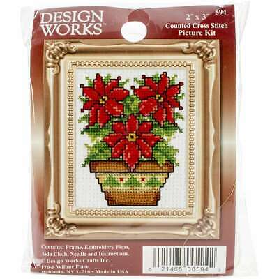 Poinsettias Ornament Counted Cross Stitch Kit 2