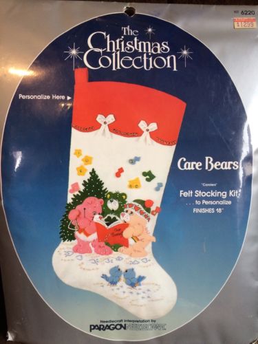 Care Bears 1986 Vtg Felt Stocking Kit Needlecraft Christmas Collection Carolers