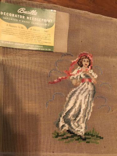 Vintage Woman On Moors Prework Design Needlepoint Canvas-Bucilla # 29003 13