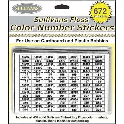 Sullivans Floss Color Number Stickers 672 Stickers 739301384600