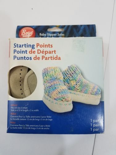 Boye Starting Points Baby Slipper Soles - Infant Size 5 Knit Crochet