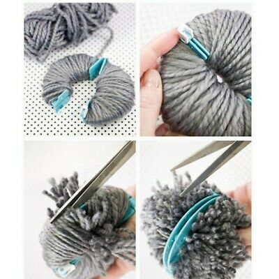 4 Sizes/Set DIY Pompom Maker Fluff Ball Weaver Needle Craft Knitting Wool Tools