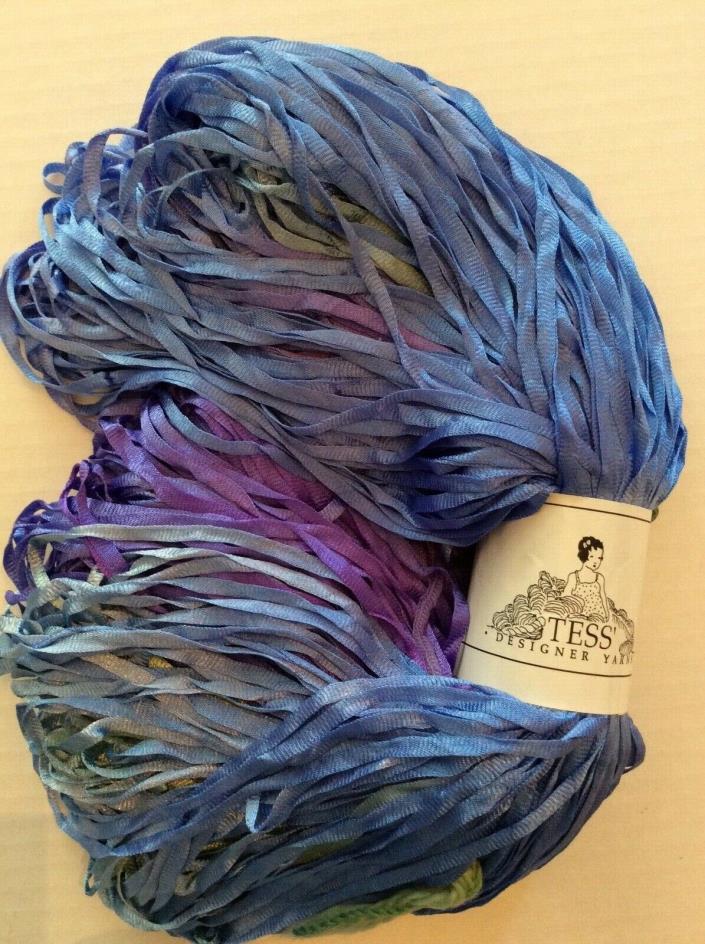 Tess Designer Yarns-Microfiber Ribbon Blue Purple Yellow Green