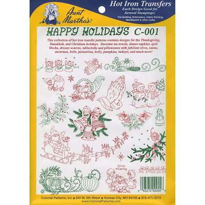 Aunt Martha'a Iron-On Transfer Collection Happy Holidays 043272002556