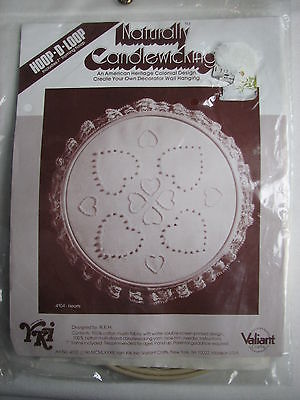 1980's New Hoop-D-Loop Candlewicking Kit #4104 Hearts Valiant Crafts