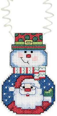 Holiday Wizzers Snowman With Santa Counted Cross Stitch Kit 3