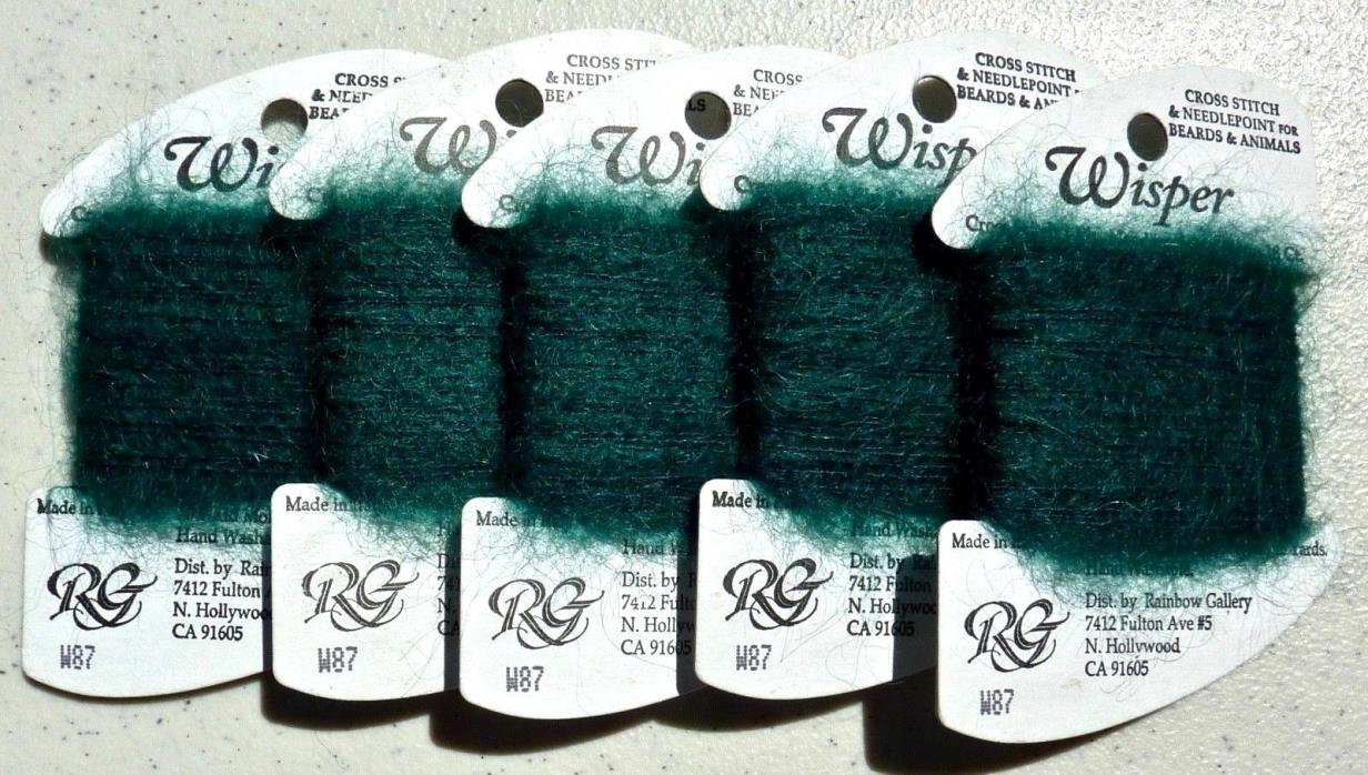 Rainbow Gallery:  5 cards Wisper W87, 20 yards/card, bag #1, NEW