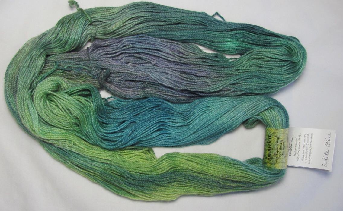 NEW! 100g Mountain Colors BEARFOOT SuperWash Wool & Mohair Sock Yarn  White Pine