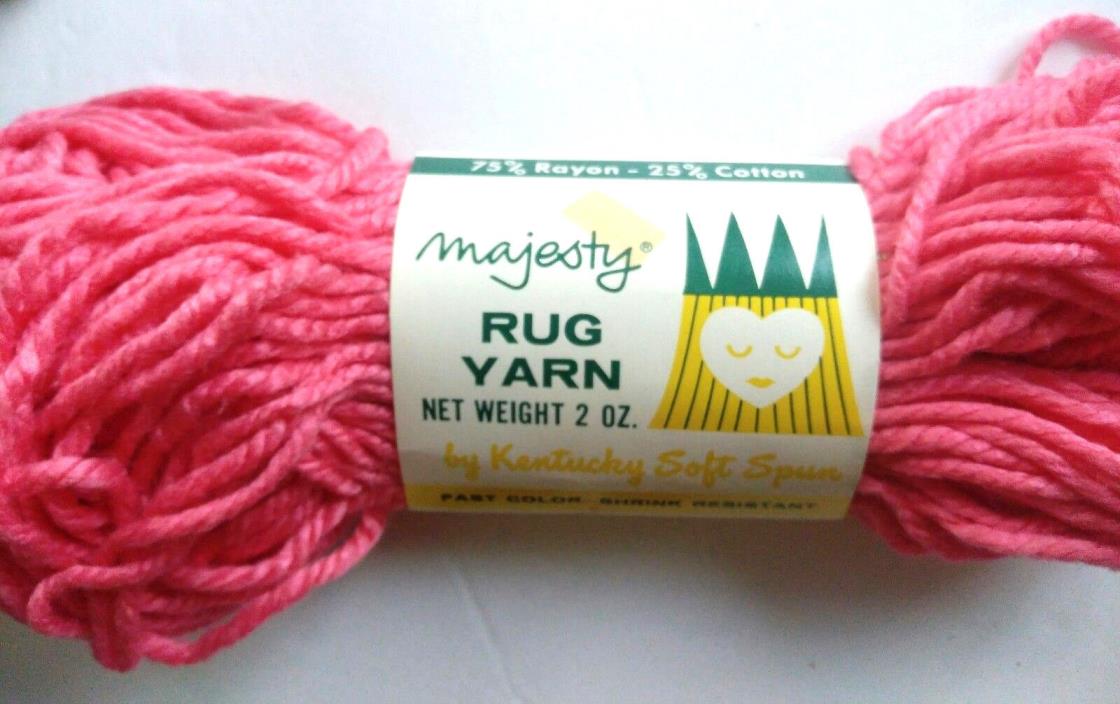 Vintage Majesty Rug Yarn 70YRD Skeins 2 oz Rose Pink Rayon Cotton