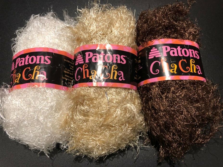 PATONS CHA CHA~3 color choices~50gr~all nylon~fun scarves & hats