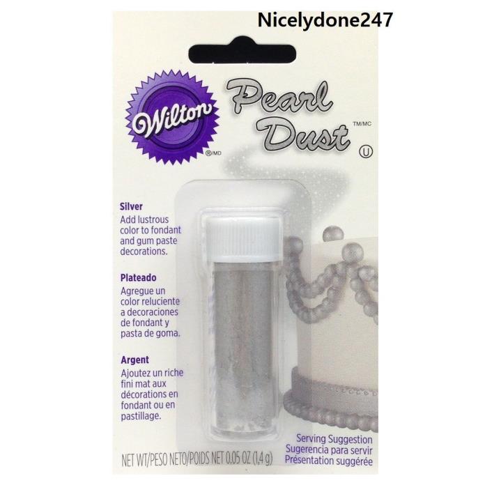 Brand New Wilton Pearl Dust Edible Glitter - Silver Edible Accents