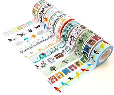 Washi Tape Set - Decorative Japanese Paper Tapes, Cute and Funny Patterns For ..