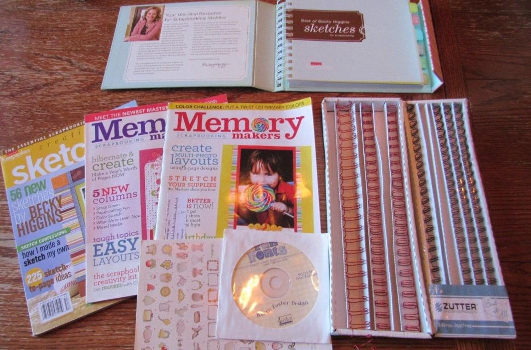 Lot of Scrapbooking Books, Best of Becky Higgins Sketches & Magazines!!