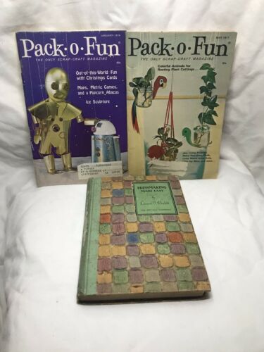 Vintage Pack-O-Fun Craft Magazine & Dress Making Made Easy Book Lot