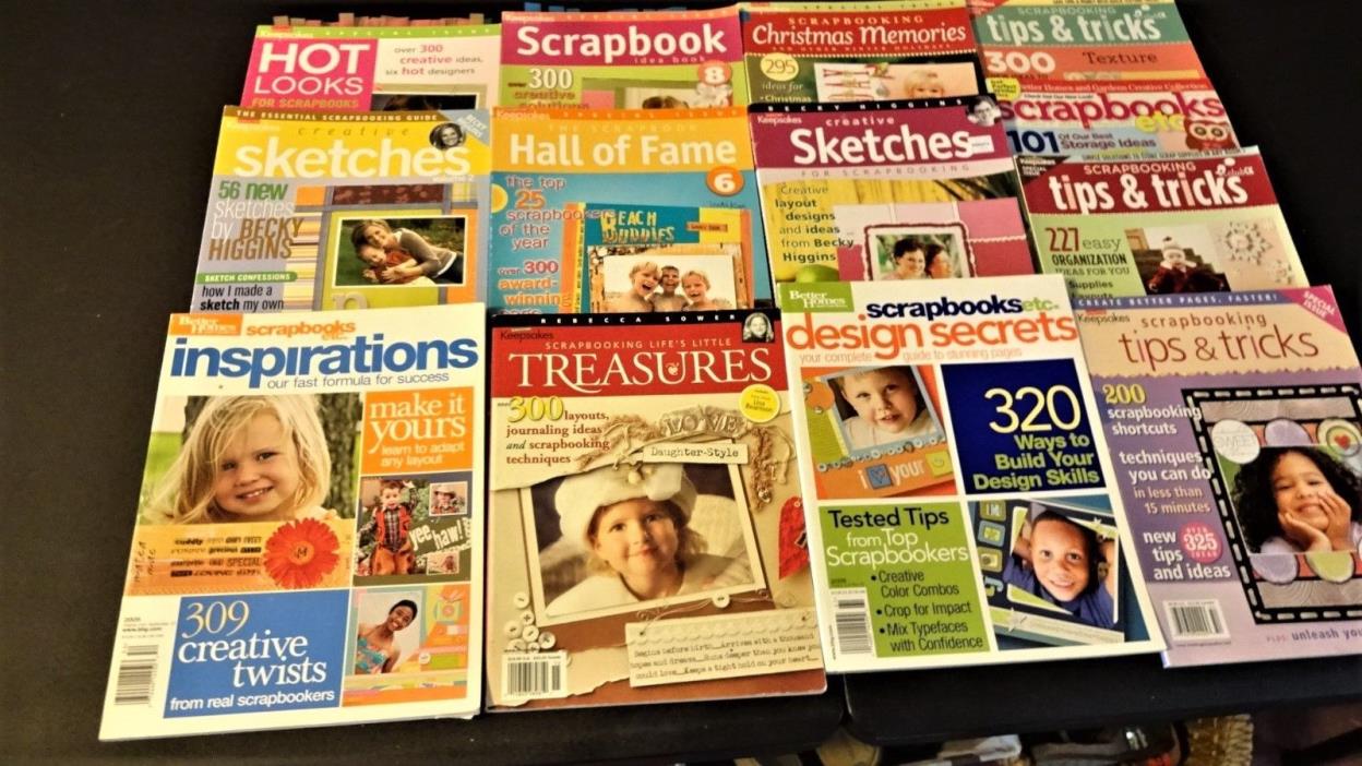 Scrapbooking Magazines Lot 13 Incl. 9 SPECIALS Over $160 Retail Keepsakes BH&G