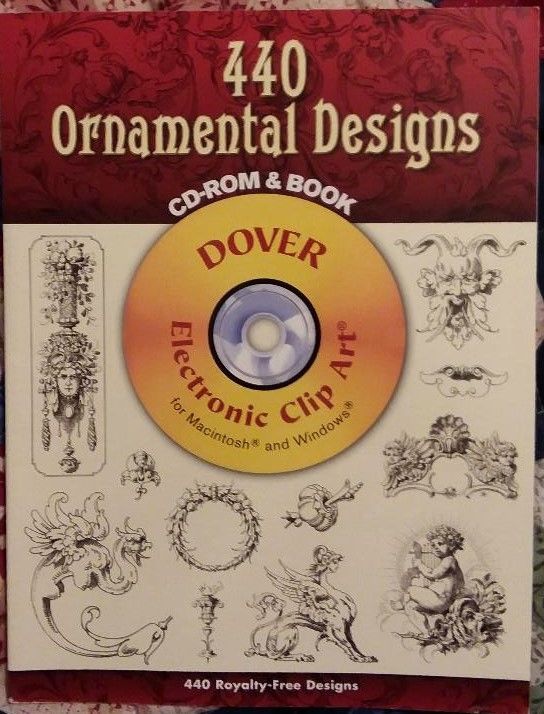 Dover 440 Ornamental Designs Book & CD Clip Art Digital Ephemera Scrap