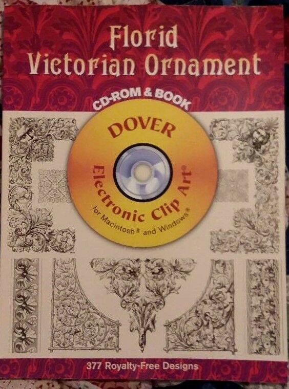 Dover Florid Victorian Ornament Book & CD Clip Art Digital Ephemera Scrap